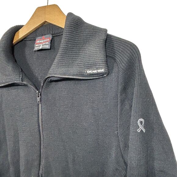 Vintage Demetre Wool 1/4 Zip Pullover Sweatshirt Mens L Knit Ski Mock Neck - Picture 3 of 7